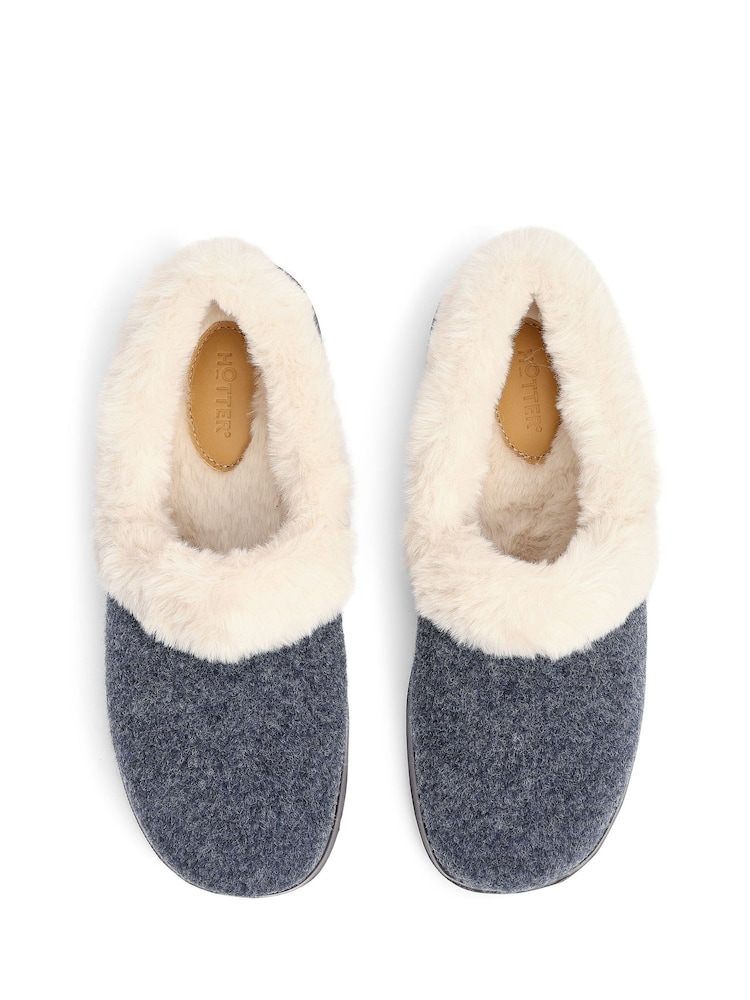 Hotter Blue Wide Fit Snug II Slip-On Slippers - Image 4 of 4 Hotter Blue Wide Fit Snug II Slip-On Slippers - Image 4 of 4