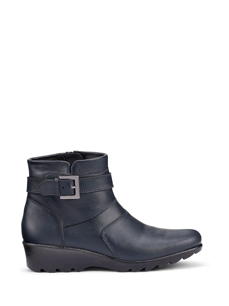 Hotter Blue Wide  Fit Foxton Zip Boots - Image 1 of 4