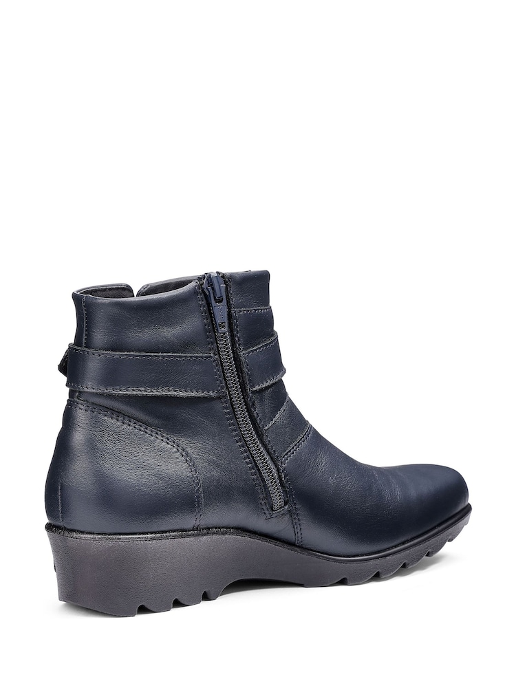 Hotter Blue Wide  Fit Foxton Zip Boots - Image 2 of 4