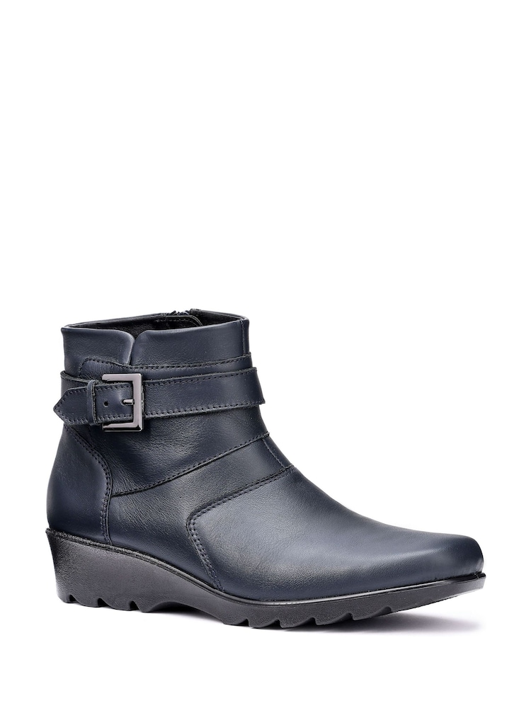 Hotter Blue Wide  Fit Foxton Zip Boots - Image 4 of 4