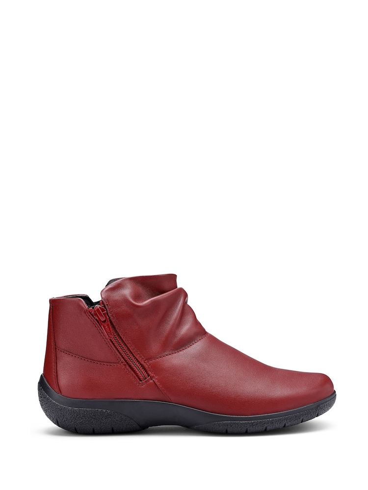 Hotter Red Regular Fit Murmur Zip Boots - Image 1 of 4 Hotter Red Regular Fit Murmur Zip Boots - Image 1 of 4