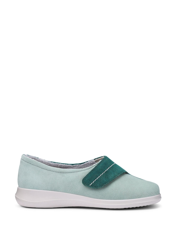 Hotter Green Regular Fit Wrap Touch-Fastening Slippers - Image 1 of 4 Hotter Green Regular Fit Wrap Touch-Fastening Slippers - Image 1 of 4