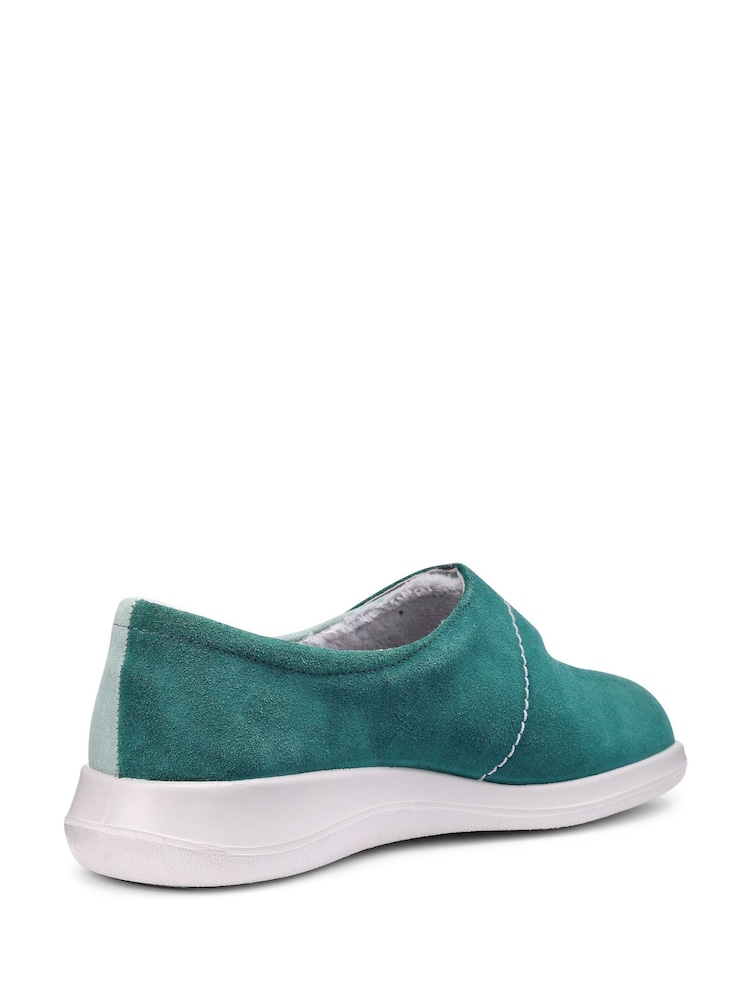 Hotter Green Regular Fit Wrap Touch-Fastening Slippers - Image 2 of 4 Hotter Green Regular Fit Wrap Touch-Fastening Slippers - Image 2 of 4
