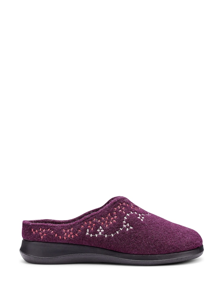 Hotter Red Regular Fit Cuddle Slip-Ons Slippers - Image 1 of 4 Hotter Red Regular Fit Cuddle Slip-Ons Slippers - Image 1 of 4