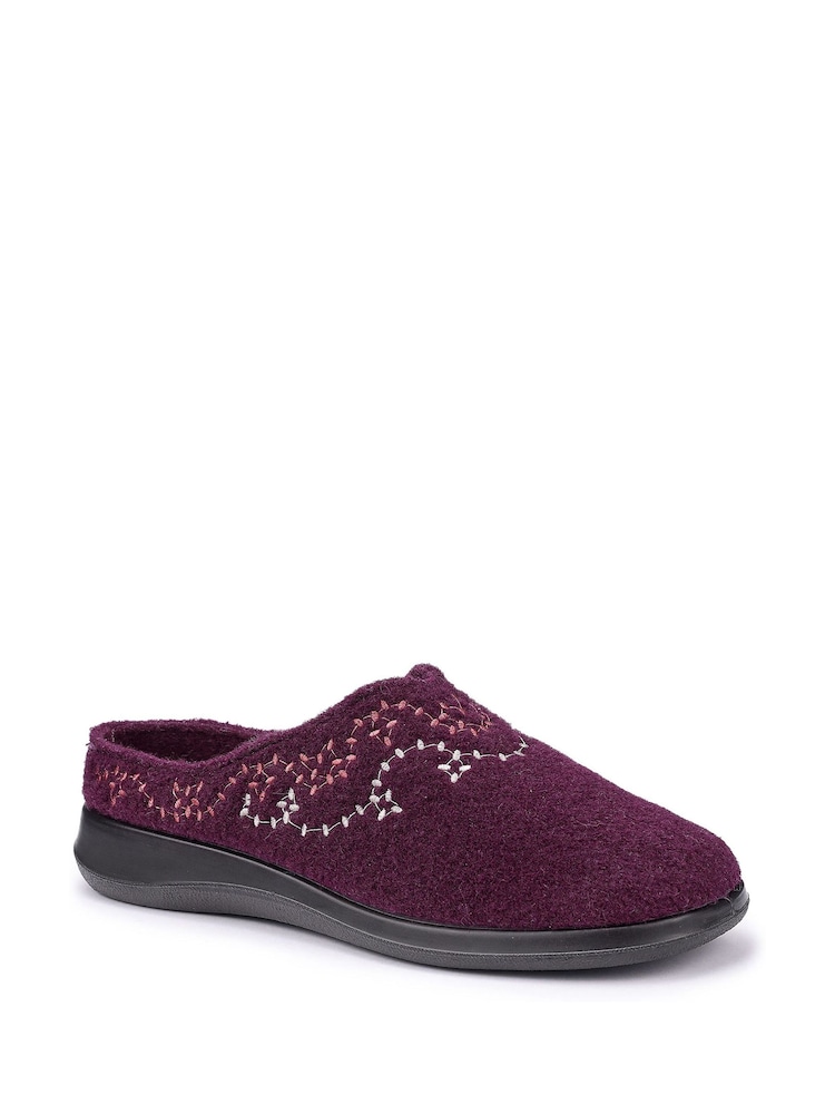 Hotter Red Regular Fit Cuddle Slip-Ons Slippers - Image 2 of 4 Hotter Red Regular Fit Cuddle Slip-Ons Slippers - Image 2 of 4