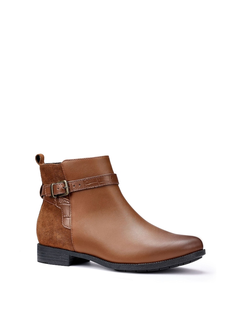 Hotter Brown Regular Fit Haydock Zip Boots - Image 2 of 4 Hotter Brown Regular Fit Haydock Zip Boots - Image 2 of 4