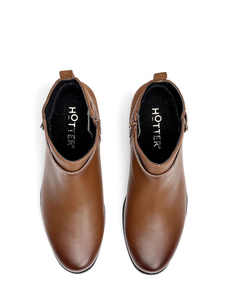 Hotter Brown Regular Fit Haydock Zip Boots - Image 4 of 4