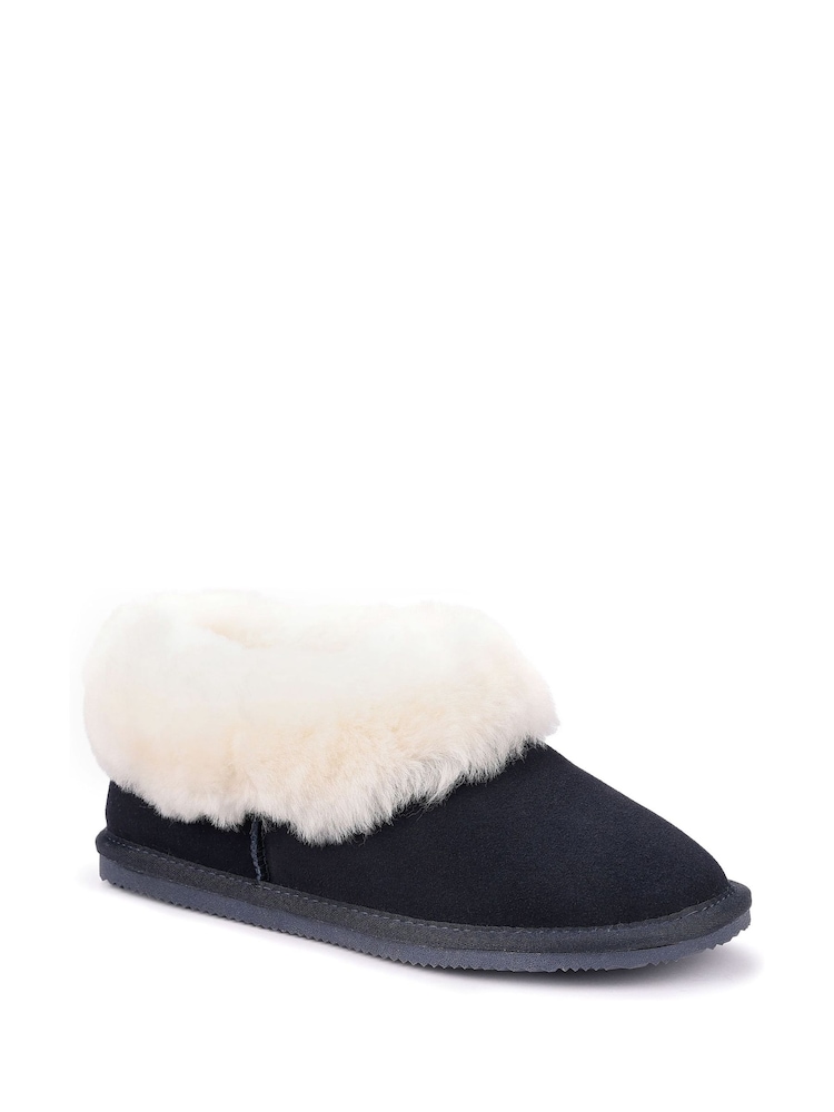 Hotter Blue Navy Regular Fit Hug Slip-On Slippers - Image 2 of 4 Hotter Blue Navy Regular Fit Hug Slip-On Slippers - Image 2 of 4