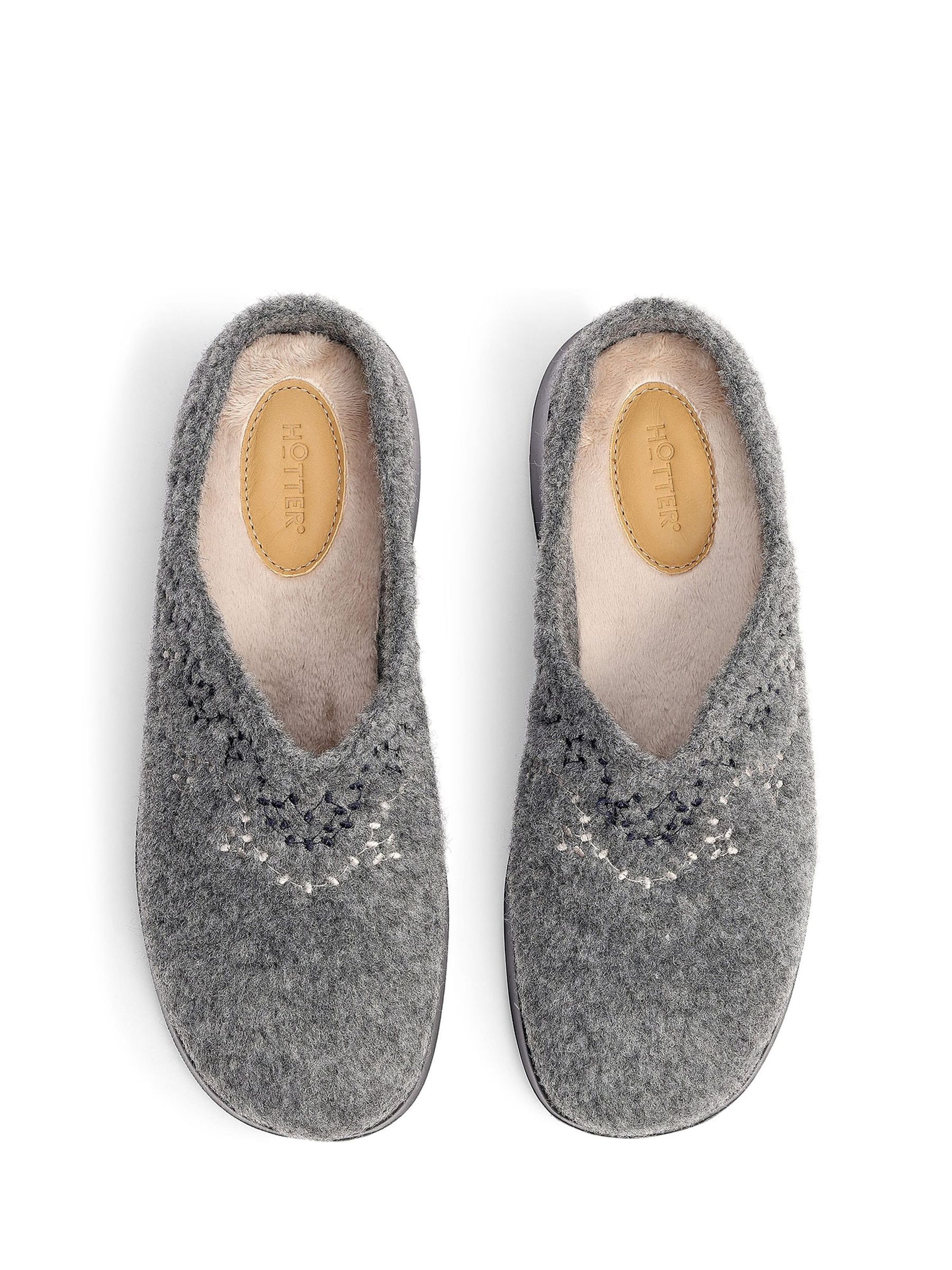 Buy Hotter Grey Wide Fit Cuddle Slip-On Slippers from the Next UK ...