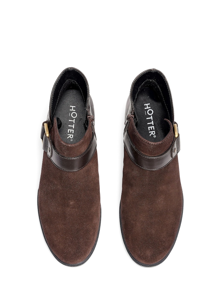 Hotter Brown Regular Fit Linton Zip Boots - Image 4 of 4
