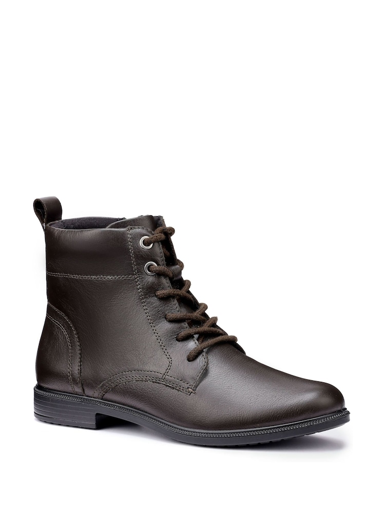 Hotter Brown Regular Fit Surrey II Lace-Up Zip Boots - Image 2 of 4 Hotter Brown Regular Fit Surrey II Lace-Up Zip Boots - Image 2 of 4
