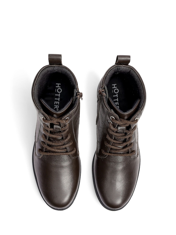 Hotter Brown Regular Fit Surrey II Lace-Up Zip Boots - Image 4 of 4