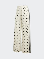 adidas Originals White Polka Dot Wide Leg Trousers - Image 6 of 6