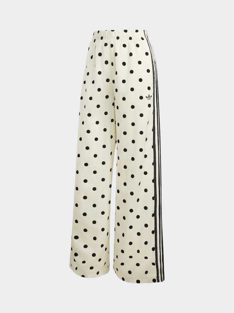 adidas Originals White Polka Dot Wide Leg Trousers - Image 6 of 6
