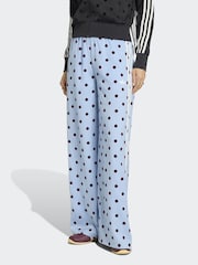 adidas Originals Blue Polka Dot Wide Leg Trousers - Image 1 of 6