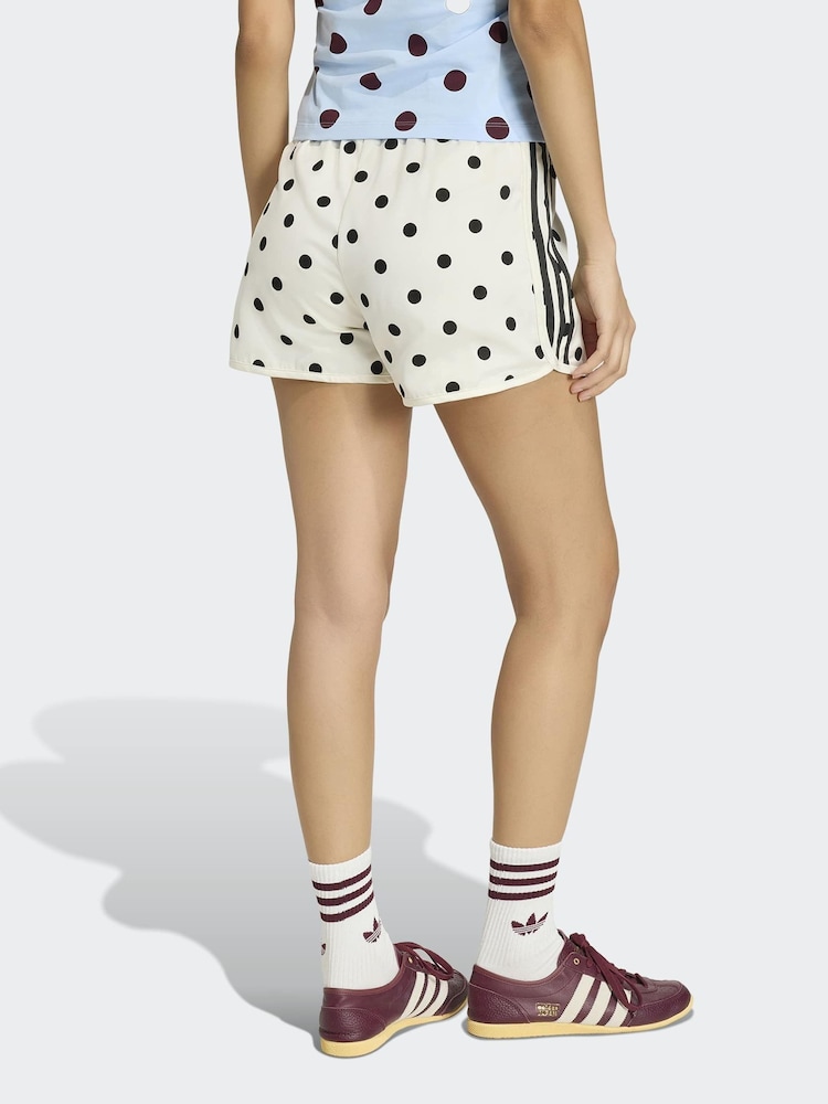 adidas Originals White Polka Dot Sprinter Shorts - Image 2 of 6