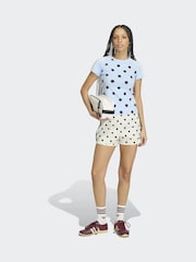 adidas Originals White Polka Dot Sprinter Shorts - Image 3 of 6