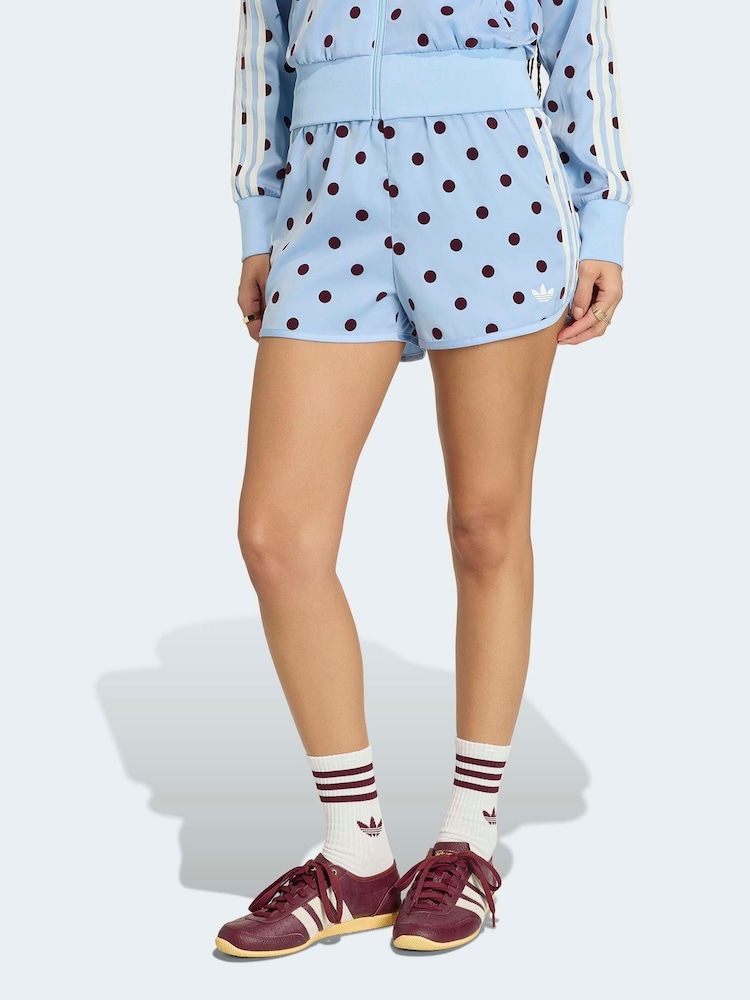 adidas Originals Blue Polka Dot Sprinter Shorts - Image 1 of 6