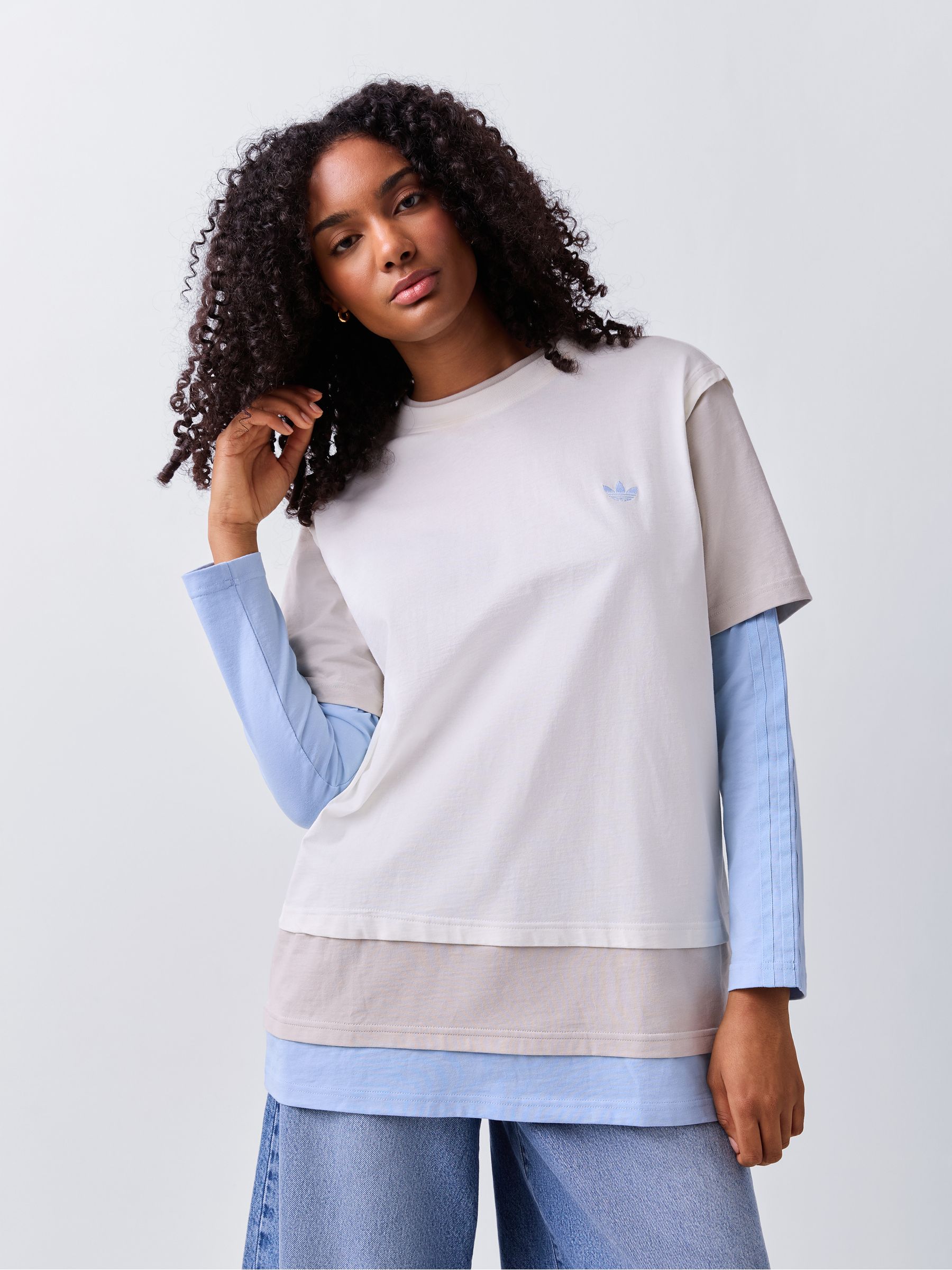 Buy adidas Originals White Layered Long Sleeve Top from Next USA