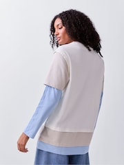 adidas Originals White Layered Long Sleeve Top - Image 3 of 5