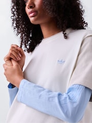 adidas Originals White Layered Long Sleeve Top - Image 4 of 5