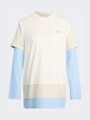 adidas Originals White Layered Long Sleeve Top - Image 5 of 5