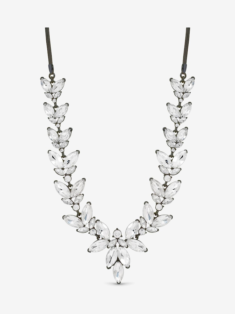 Mood Black Crystal Leaf Y Drop Necklace - Image 1 of 2