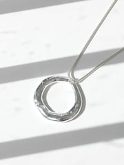 Mood Silver Tone Polished Abstract Long Open Pendant - Image 2 of 4