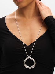 Mood Silver Tone Polished Abstract Long Open Pendant - Image 3 of 4