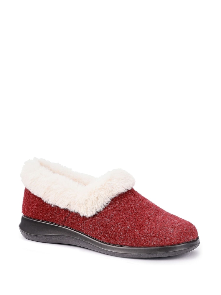 Hotter Red Regular Fit Snug II Slip-On Slippers - Image 2 of 4 Hotter Red Regular Fit Snug II Slip-On Slippers - Image 2 of 4