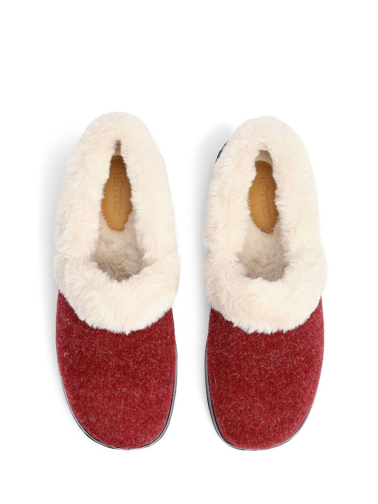 Hotter Red Regular Fit Snug II Slip-On Slippers - Image 4 of 4