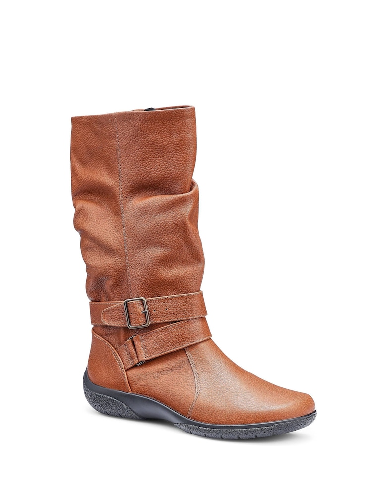 Hotter Brown Wide Fit Ballinderry Zip Buckle Boots - Image 2 of 4 Hotter Brown Wide Fit Ballinderry Zip Buckle Boots - Image 2 of 4