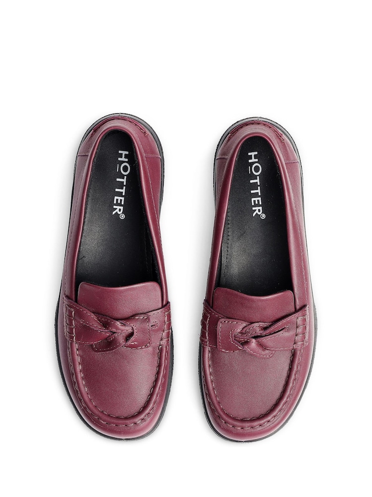 Hotter Red Wide Fit Cabana Slip-Ons Shoes - Image 4 of 4