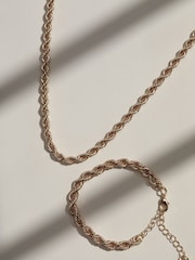 Mood Tone Twisted Rope Necklace Bracelet Set - Bild 1 von 4
