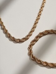 Mood Gold Tone Twisted Rope Necklace Bracelet Set - Image 2 of 5