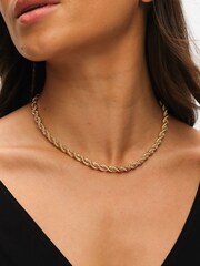 Mood Gold Tone Twisted Rope Necklace Bracelet Set - Image 5 of 5