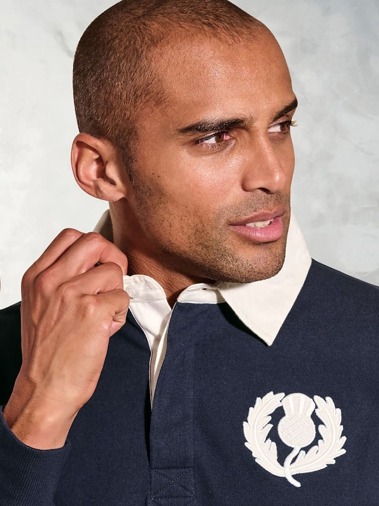 Niebieski - Brook Taverner England Heritage Pure Cotton Rugby Shirt - Obraz 4 z 4 Niebieski - Brook Taverner England Heritage Pure Cotton Rugby Shirt - Obraz 4 z 4