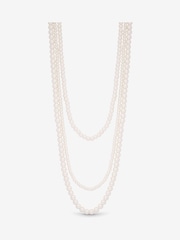 Mood Cream Pearl Multi Row Statement Long Necklace - Image 1 of 4