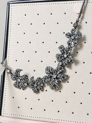 Mood Black Crystal Floral Statement Allway Necklace - Image 2 of 2