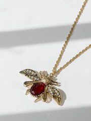 Mood Gold Tone Twisted Rope Insect Long Pendant - Image 2 of 4