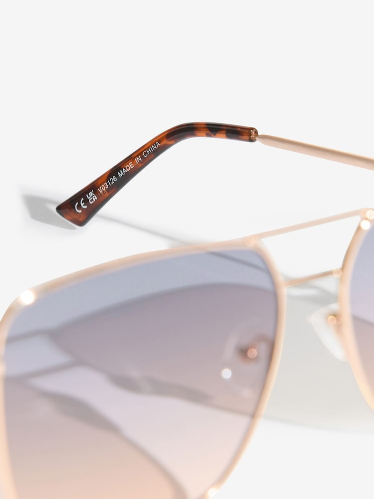 Friends Like These Gold Classic Metal Frame Aviator Sunglasses - Image 5 of 5