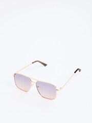 골드 - Friends Like These 클래식한 금속 프레임 에비에이터 선글라스 - 6의 이미지 6
