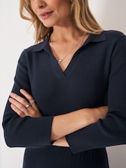 Crew Clothing Company Blue Poppy 3/4 Sleeve Dress - Image 4 of 5