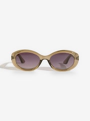 Love & Roses Olive Green Slim Cateye Sunglasses - Image 1 of 3