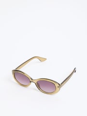 Love & Roses Olive Green Slim Cateye Sunglasses - Image 6 of 6