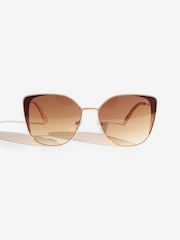 Love & Roses Gold Metal Frame Classic Cat Eye Sunglasses - Image 3 of 5