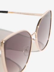 Love & Roses Rose Gold Metal Frame Classic Cat Eye Sunglasses - Image 4 of 4