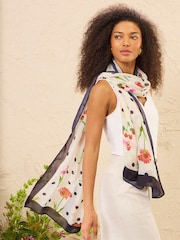 Love & Roses Floral Polka Dot Lightweight Scarf - Image 2 of 7