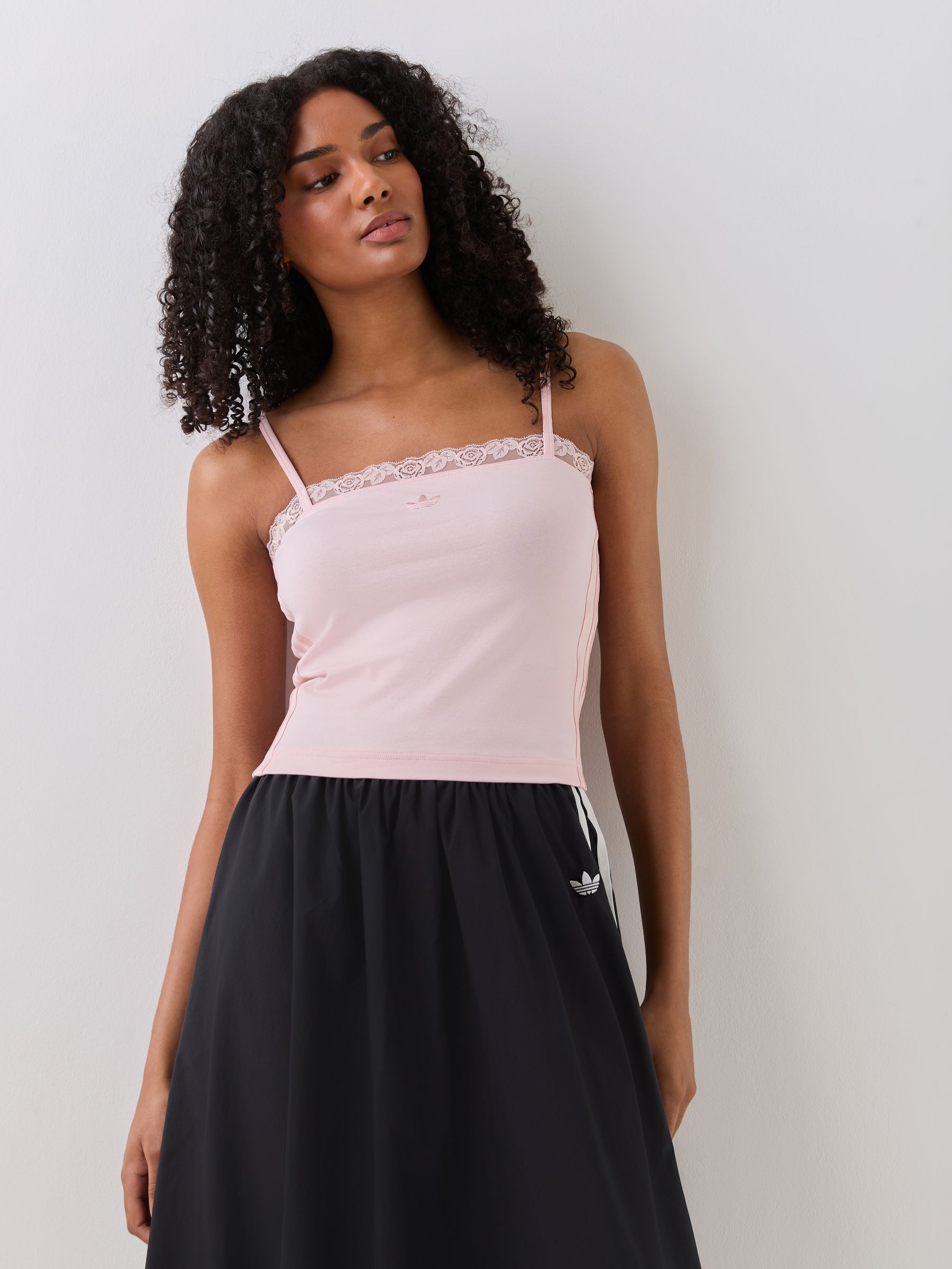トップス andwang Cross lace tanktop Buy adidas Originals Pink Lace Top from the Next UK online shop