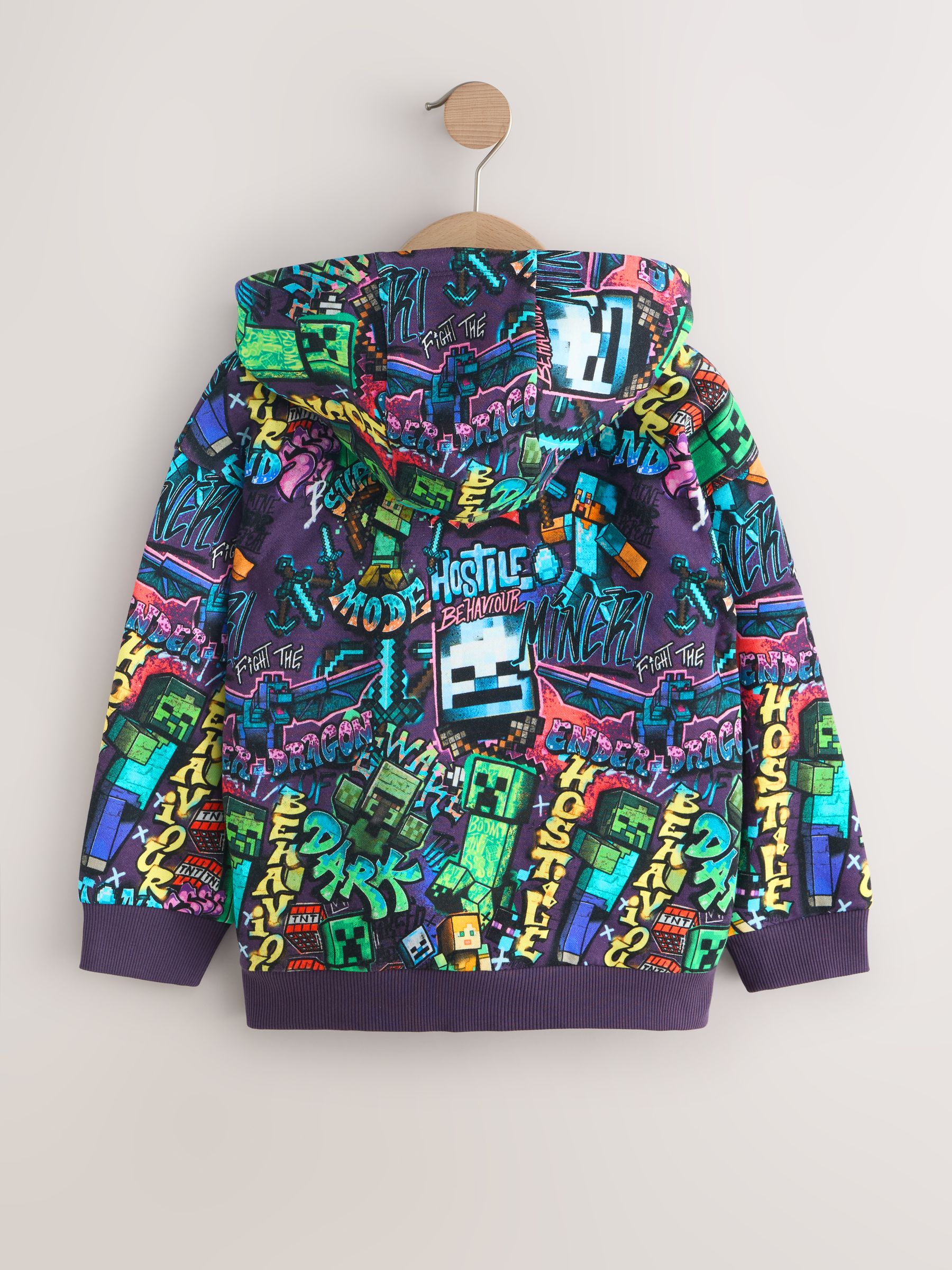 Buy Purple Minecraft Zip Through Hoodie (3-16yrs) from Next USA